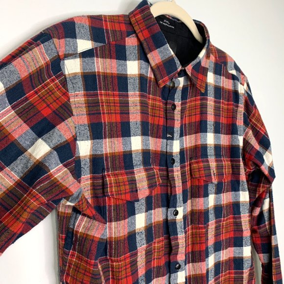 IM Imperial Motion 100% Cotton Red‎ Plaid Flannel Button Down Sz M - Picture 2 of 9